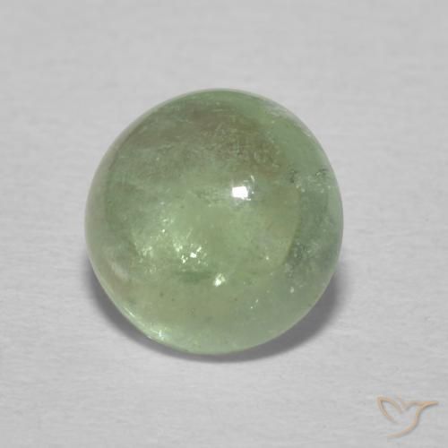 Turmalina Terra Pálida Verde Natural 1.49ct, Redondo, Transparente
