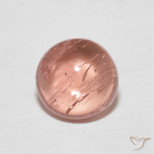 1.37ct Natural Rosa Alaranjado Turmalina, Redondo, Transparente