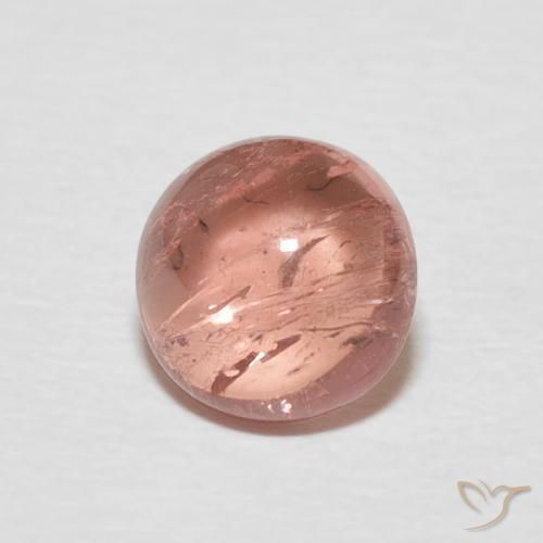 Turmalina Rosa Alaranjado Natural 1.37ct, Redondo, Transparente
