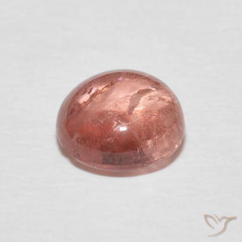 Turmalina Rosa Alaranjado Natural 1.37ct, Redondo, Transparente