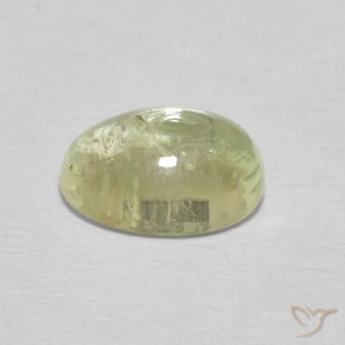 Turmalina Verde amarelado Natural 1.37ct, oval, Transparente