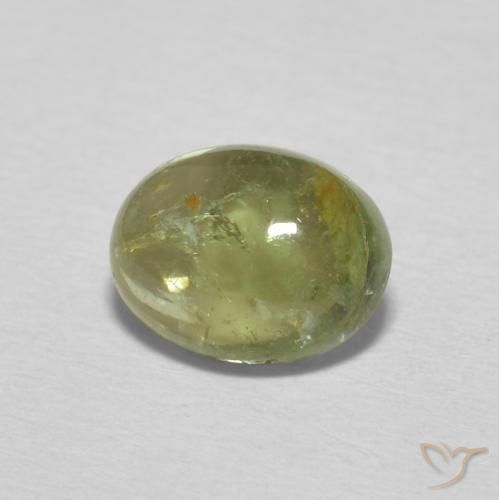 Turmalina Verde amarelado Natural 1.39ct, oval, Transparente