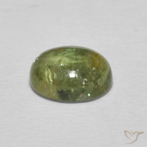 Turmalina Verde amarelado Natural 1.39ct, oval, Transparente