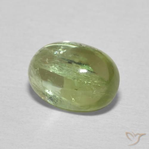 Turmalina Verde amarelado Natural 1.55ct, oval, Transparente