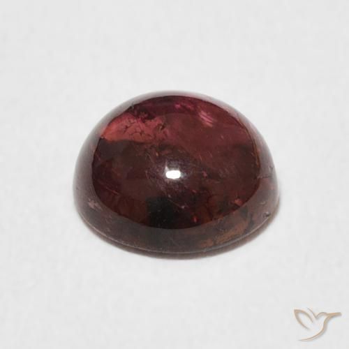 Turmalina Medium Dark-Red Natural 1.23ct, Redondo, Transparente