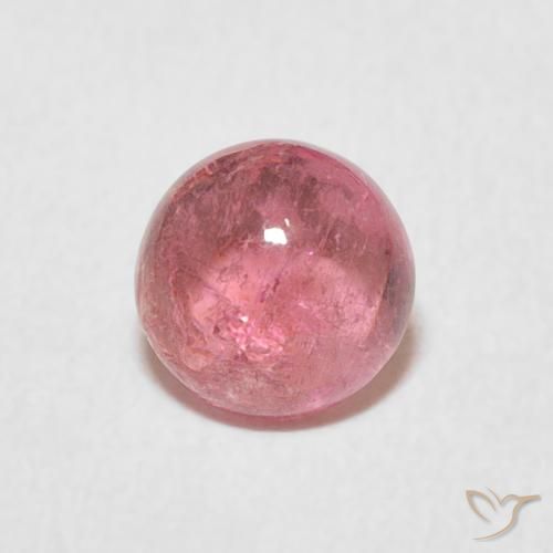 1.07ct Natural Rosa chiclete Turmalina, Redondo, Transparente