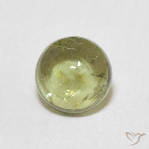 0.89ct Natural Verde amarelado Turmalina, Redondo, Transparente