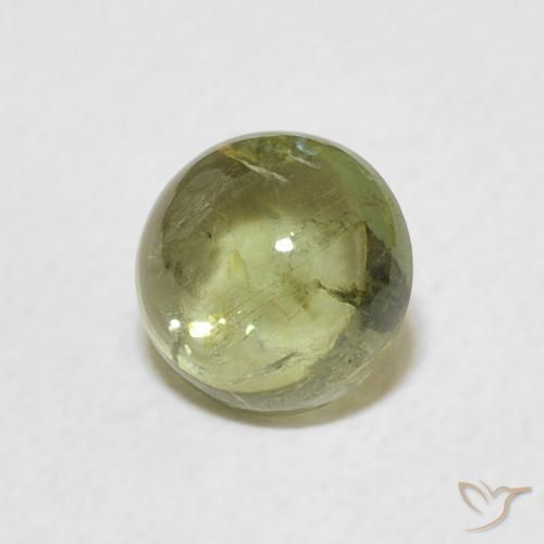 Turmalina Verde amarelado Natural 0.89ct, Redondo, Transparente