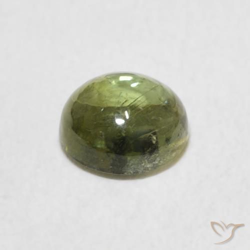 Turmalina Verde amarelado Natural 0.89ct, Redondo, Transparente