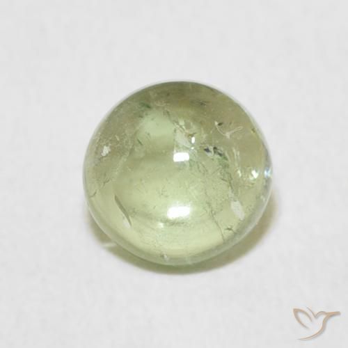 0.96ct Natural Verde oliva Turmalina, Redondo, Transparente