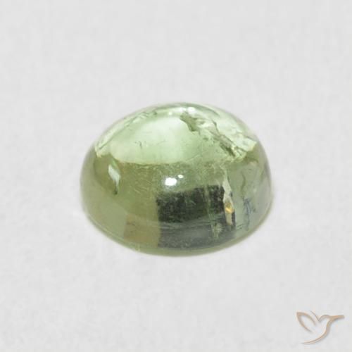 Turmalina Verde oliva Natural 0.96ct, Redondo, Transparente