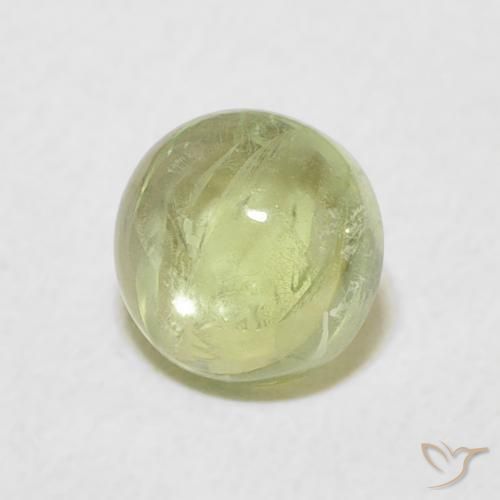 Turmalina Verde Limão Pálido Natural 1.08ct, Redondo, Transparente