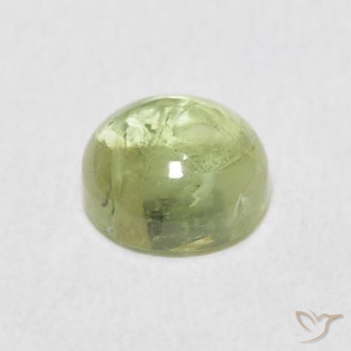 Turmalina Verde Limão Pálido Natural 1.08ct, Redondo, Transparente