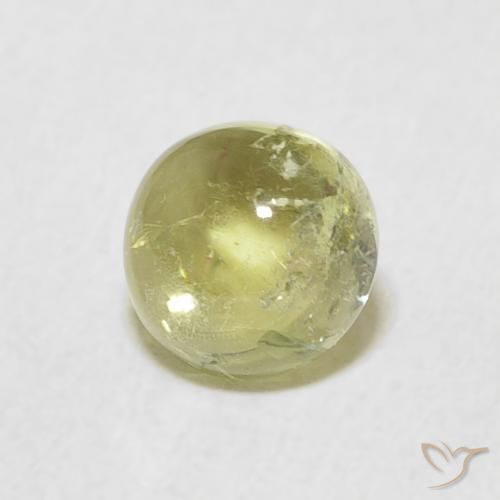 Turmalina Verde Terroso Quente Natural 1.02ct, Redondo, Transparente