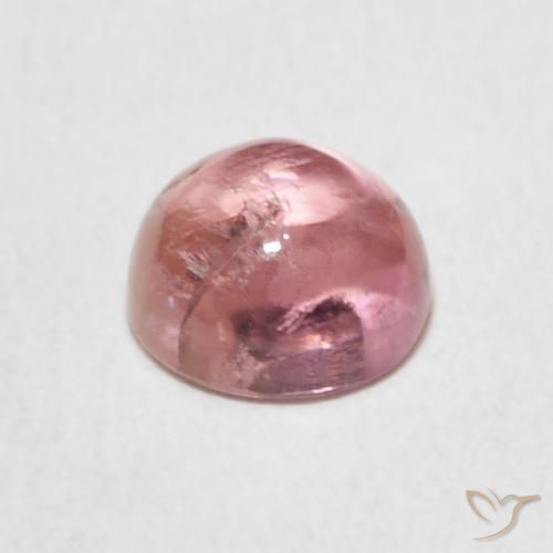 Turmalina Rosa choque claro Natural 1.17ct, Redondo, Transparente