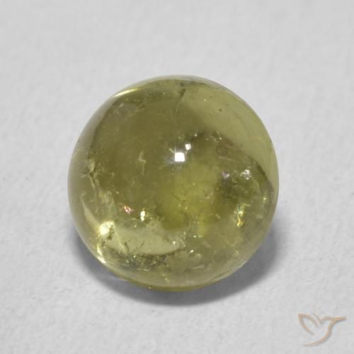 Turmalina Verde amarelado Natural 1.89ct, Redondo, Transparente