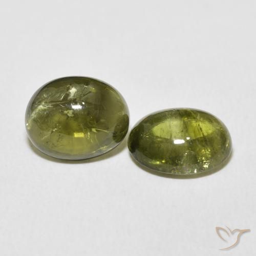 Pedras preciosas de Turmalina Verde médio natural de 6.25 ct, oval, Transparente