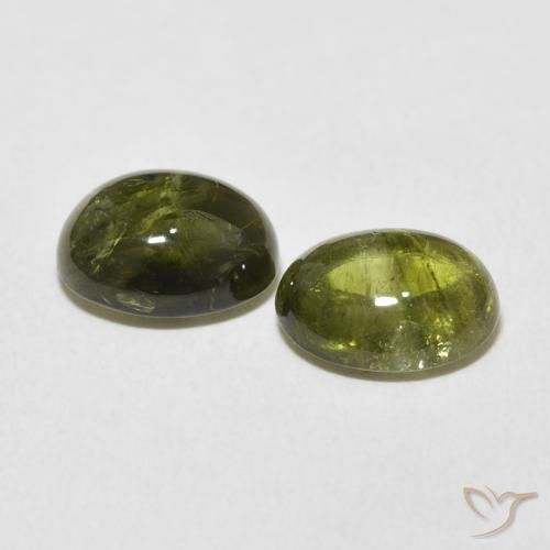 Pedras preciosas de Turmalina Verde médio natural de 6.25 ct, oval, Transparente