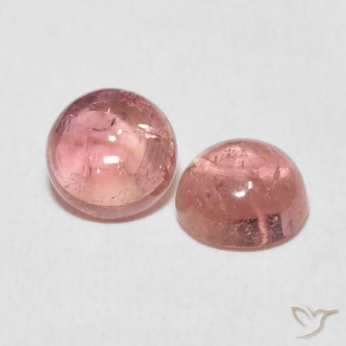 Pedras preciosas de Turmalina Rosa chiclete natural de 1.90 ct, Redondo, Transparente