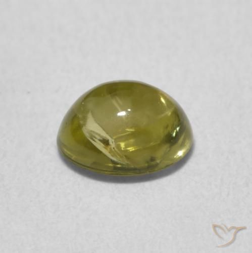 Turmalina Verde Terroso Quente Natural 0.75ct, oval, Transparente