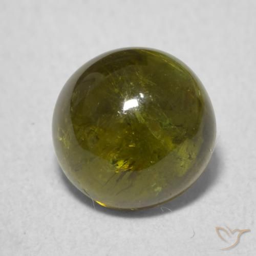 1.54ct Natural Verde amarelado Turmalina, Redondo, Transparente