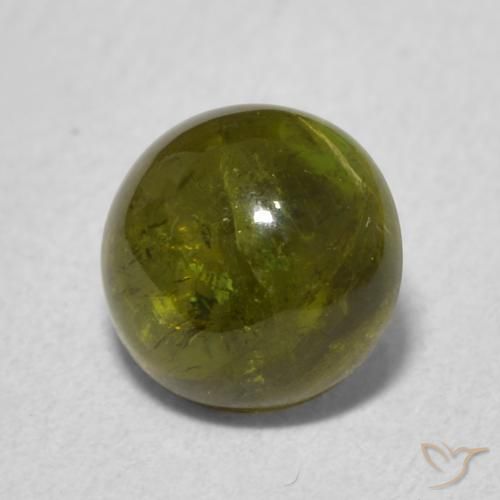 Turmalina Verde amarelado Natural 1.54ct, Redondo, Transparente