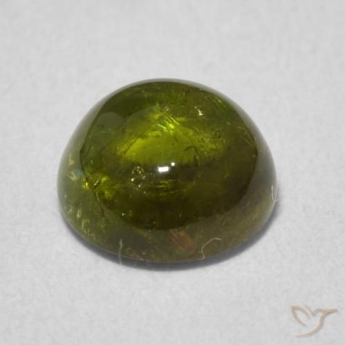 Turmalina Verde amarelado Natural 1.54ct, Redondo, Transparente