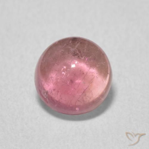 0.86ct Natural Rosa Laranja Profundo Turmalina, Redondo, Transparente