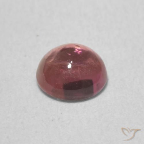 Turmalina Vermelho escuro Natural 0.66ct, Redondo, Transparente