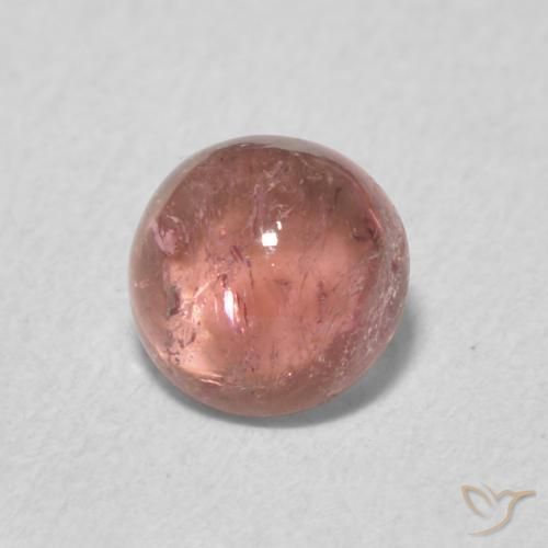 Turmalina vermelho quente Natural 0.88ct, Redondo, Transparente