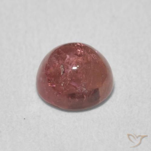 Turmalina vermelho quente Natural 0.88ct, Redondo, Transparente
