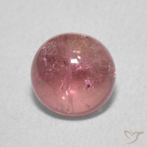 1.00ct Natural rosa médio Turmalina, Redondo, Transparente
