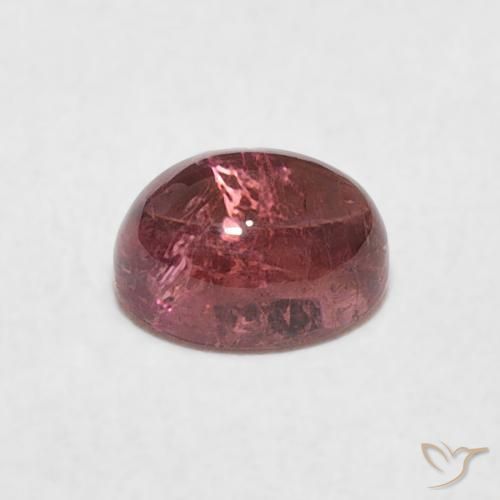 Turmalina Vermelho cereja arroxeado Natural 0.80ct, oval, Transparente