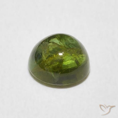 Turmalina Verde amarelado Natural 1.49ct, Redondo, Transparente