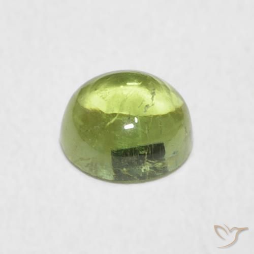 Turmalina Verde Terroso Quente Natural 0.79ct, Redondo, Transparente