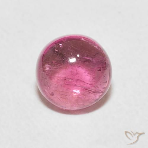 1.38ct Natural Rosa quente Turmalina, Redondo, Transparente