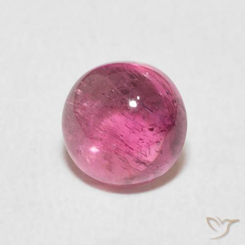 Turmalina Rosa quente Natural 1.38ct, Redondo, Transparente
