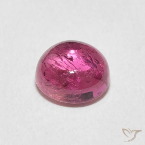 Turmalina Rosa quente Natural 1.38ct, Redondo, Transparente