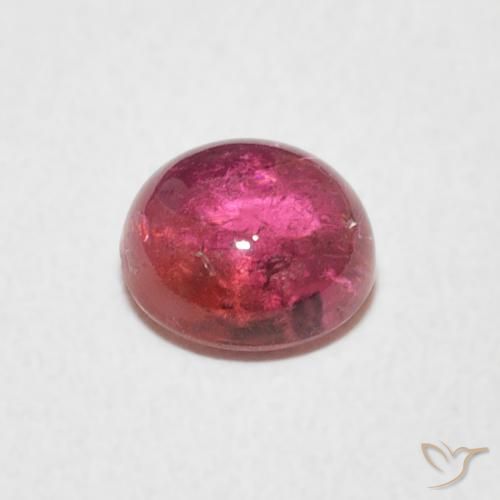 Turmalina Carmesim Profundo Natural 1.18ct, Redondo, Transparente