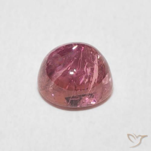 Turmalina Rosa quente Natural 1.23ct, Redondo, Transparente
