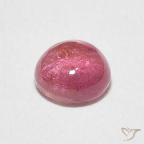 Turmalina Tom rosa quente Natural 0.93ct, Redondo, Transparente