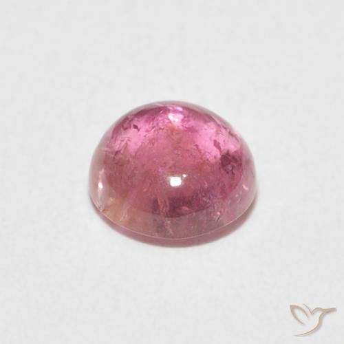 Turmalina Tom rosa quente Natural 0.95ct, Redondo, Transparente