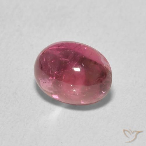 Turmalina framboesa vermelha Natural 1.36ct, oval, Transparente