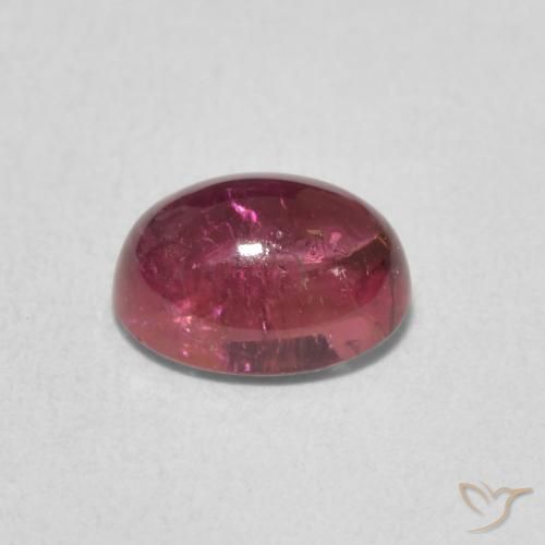 Turmalina framboesa vermelha Natural 1.36ct, oval, Transparente