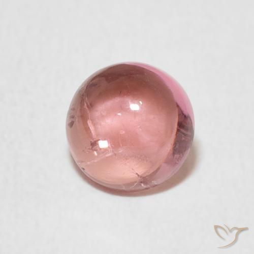 Turmalina Laranja Rosa Natural 0.77ct, Redondo, Transparente