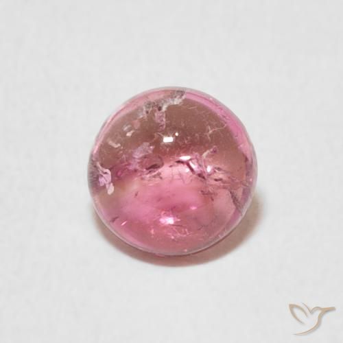 0.90ct Natural Magenta Rosa Turmalina, Redondo, Transparente