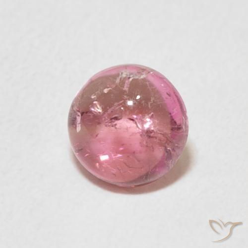Turmalina Magenta Rosa Natural 0.90ct, Redondo, Transparente