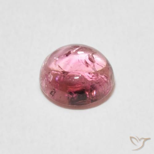 Turmalina Magenta Rosa Natural 0.90ct, Redondo, Transparente