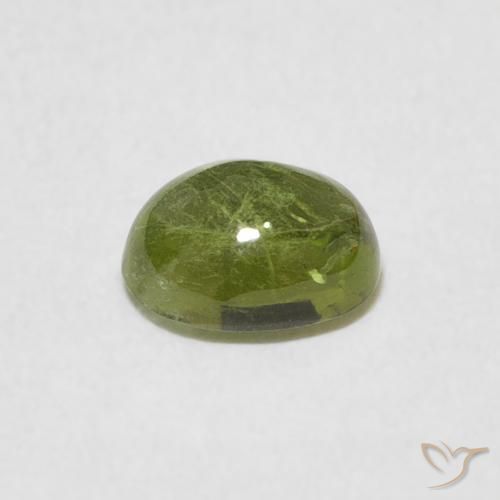 Turmalina Verde oliva Natural 0.79ct, oval, Transparente