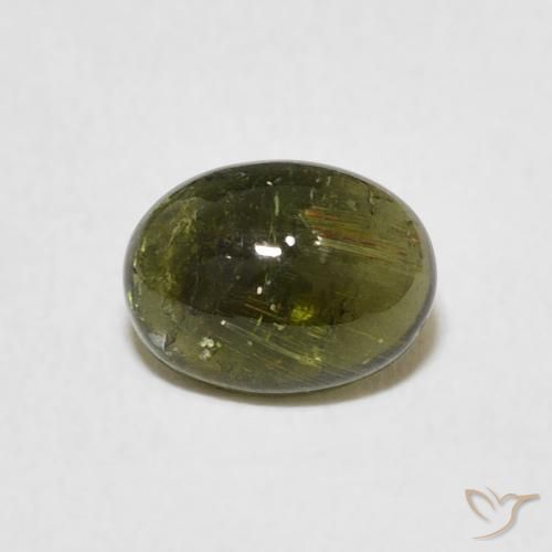 1.53ct Natural Verde acastanhado Turmalina, oval, Transparente